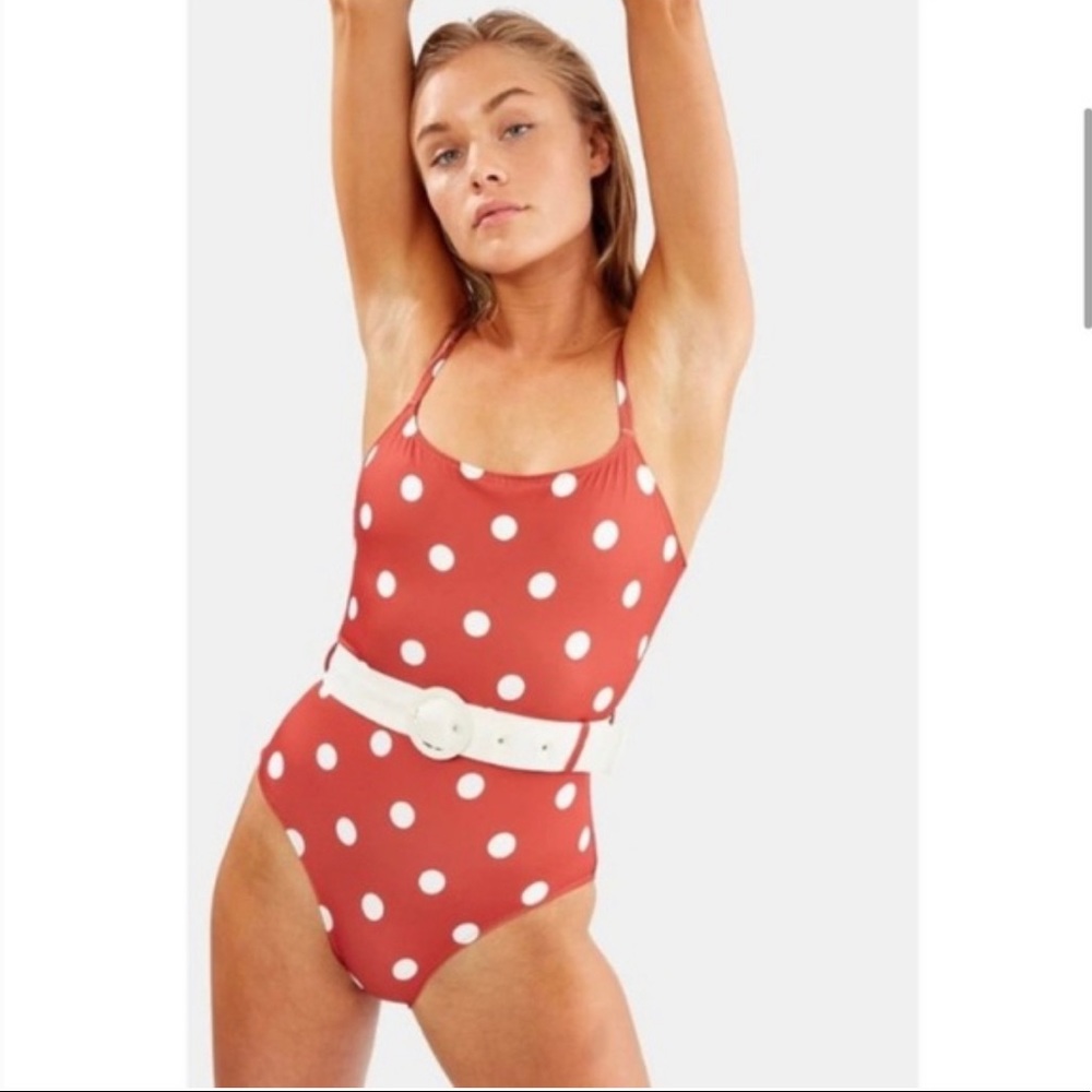 NWT Solid & Striped Nina Belted Bathing Suit Size S
